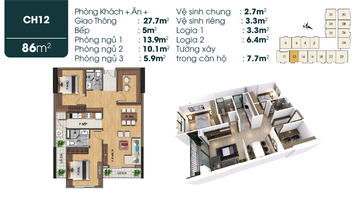 Bán căn hộ 3PN giá 2 tỷ 15 chung cư TSG Lotus Sài Đồng Long Biên, Hà Nội